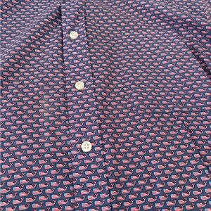 Vineyard Vines Navy and Red Patterned Shirt